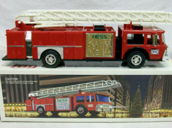 1986 Hess Fire Truck Bank Hess Holiday Toys