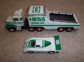 1987 1988 Hess Toy Truck and Racer Hess Holiday Toys