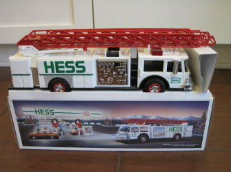 1989 Hess Fire Truck Bank Hess Holiday Toys