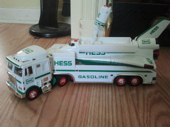 1999 Hess Toy Truck and Space Shuttle with Satellite Hess Holiday Toys